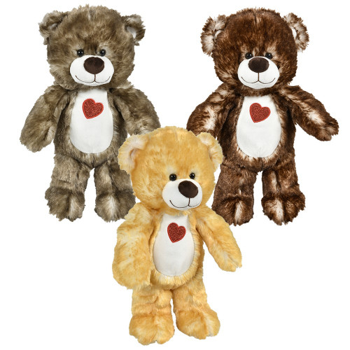 20" Cotton Candy Natural Heart Bears