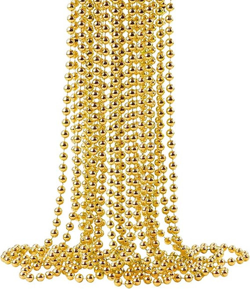 Gold 33” Metallic Bead Necklace