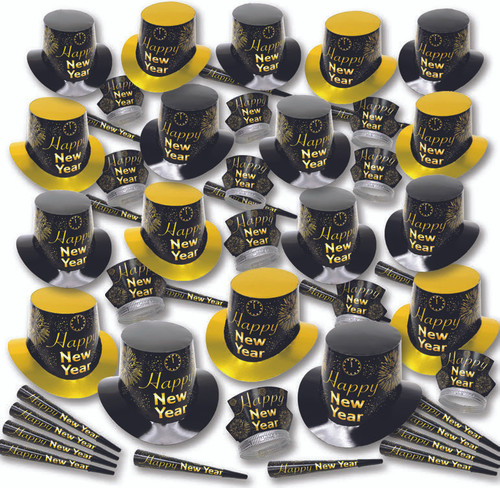 Gold Fireburst New Year Party Kit for 100