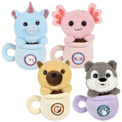 8" Coffee Cup Animals