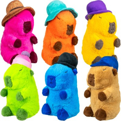 Jumbo Capybara 14in Plush w/Hats