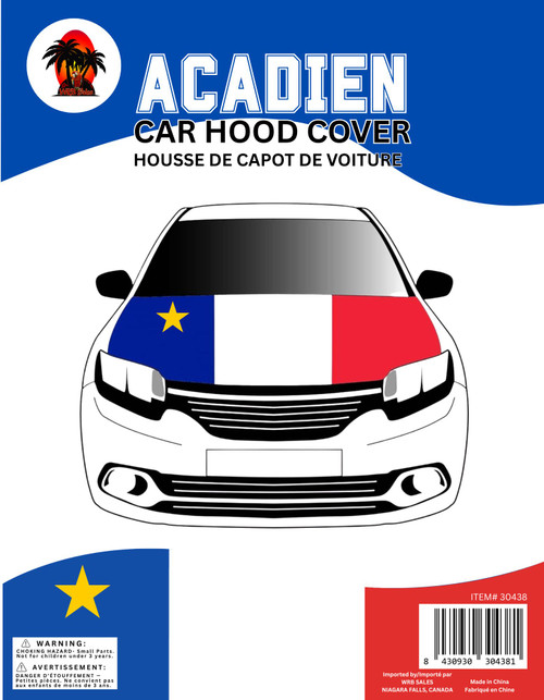 Acadien Flag Car Hood Cover