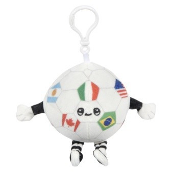 3" World Cup Soccer Ball Plush Clip On