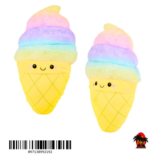21" Rainbow Ice Cream Plush Pillow
