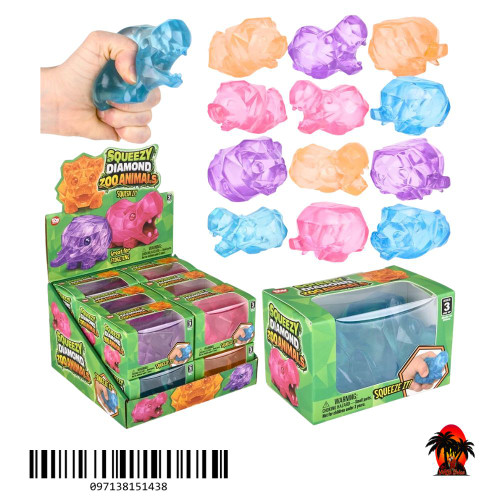 3.5" Squeezy Diamond Sugar Zoo Animals