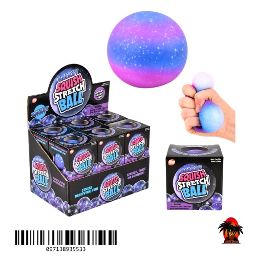 2.5" Squish And Stretch Galaxy Yummy Ball