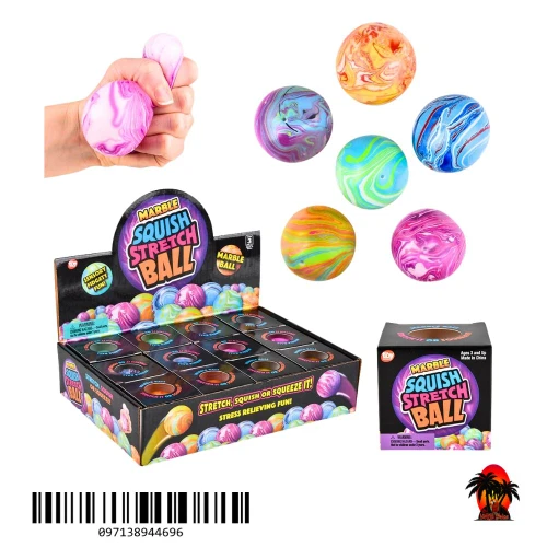 2.33" Squish And Stretch Marbleized Yummy Ball