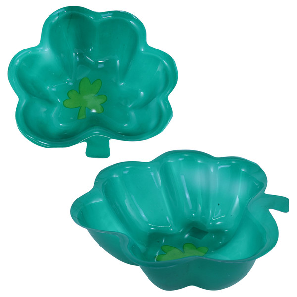 Plastic Shamrock Bowl. Celebrate St. Patrick's Day by serving snacks with this festive shamrock Bowl. Great way to show your Irish pride.