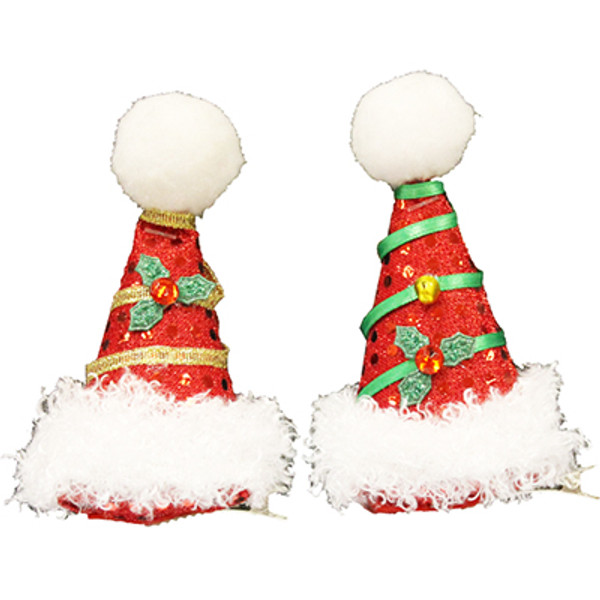 Mini Santa Christmas Hat with Clip