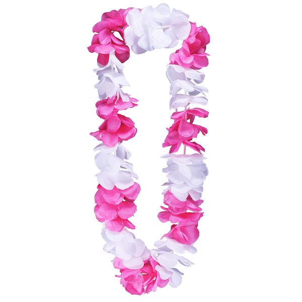 Pink & White Hawaiian Flower Lei