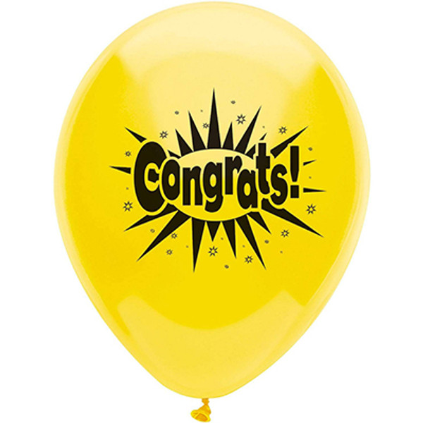 PartyMate Congrats 12" Latex Balloon 8 Count