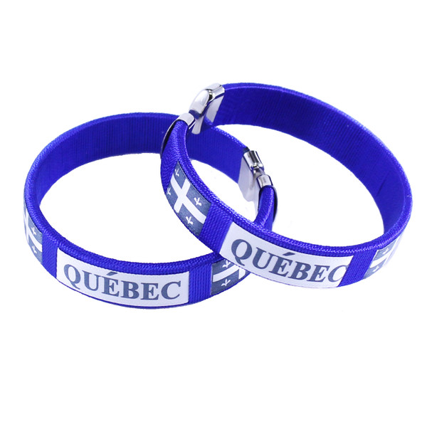 Quebec Print Knit Bracelets | Bracelets en tricot imprimé du Québec