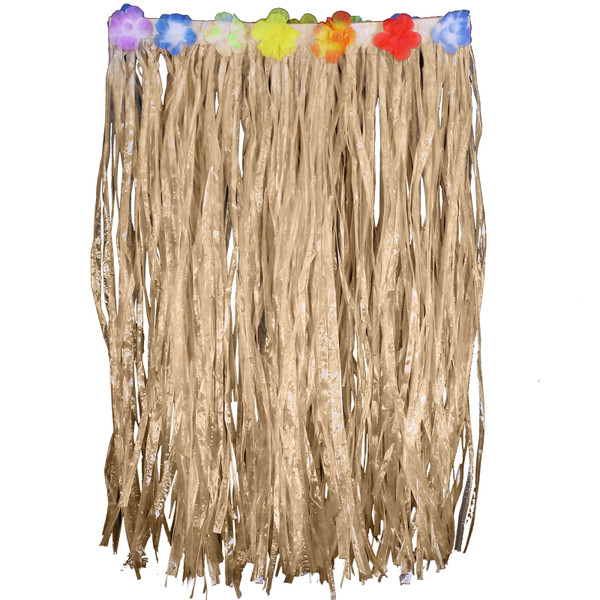 Adult Flowered Hula Skirts - Natural