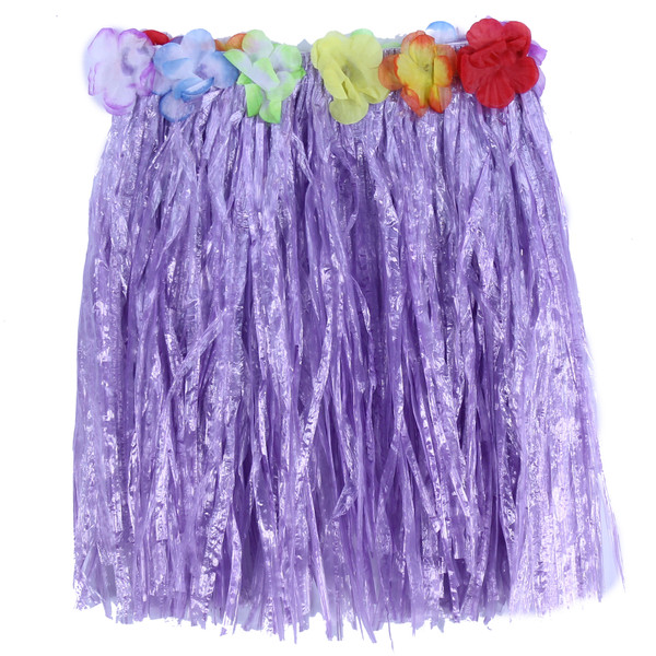 Child Flowered Hula Skirts - Purple