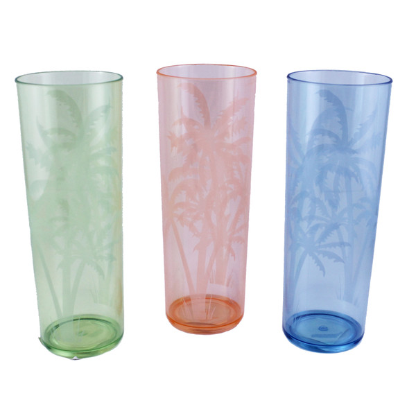 Palm Tree High Ball Glasses - Plastic