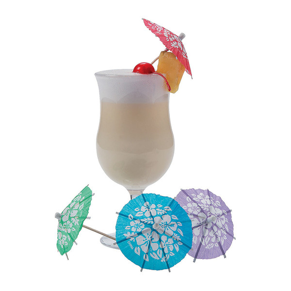 Hibiscus Cocktail Parasols - 18 Pc.