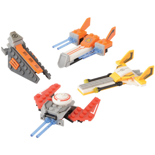 Star Exploration Bricks. Enthrall your little master builders with these Star Exploration brick sets. Easily put their brick-building skills and imagination to the test as they construct the intergalactic ship of their dreams! In 4 assorted designs, each set comes individually packaged, making them perfect as party favors for your next event.