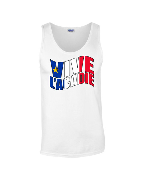 Vive l'acadie Classic Small Tank Top. This soft and durable Tank Top is the perfect top to sport at a Acadian Festival to show your Acadian Pride.