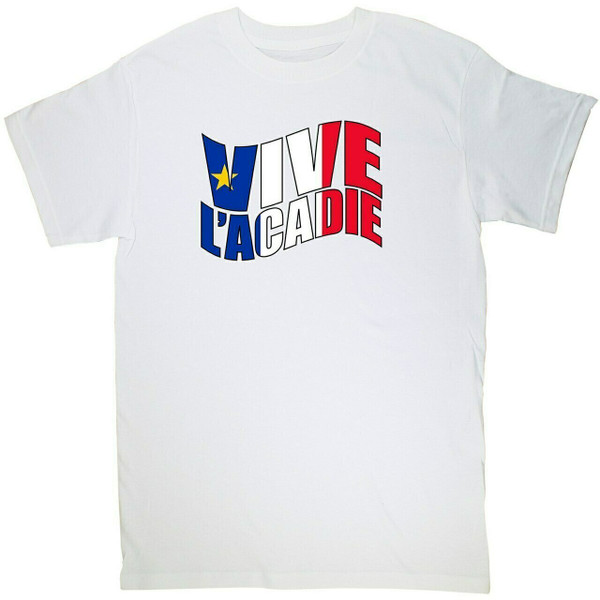 Vive l'acadie Classic XX-Large T-Shirt. This soft and durable t-shirt is the perfect tee to sport at a Acadian Festival to show your Acadian Pride.