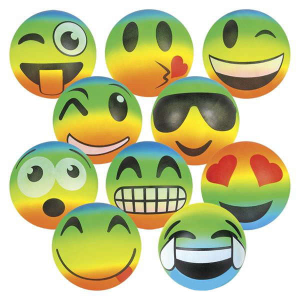 6" Emoticon Rainbow Vinyl Balls