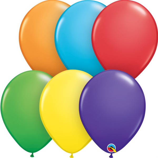 Bright Rainbow Assortment 5" Round Latex Balloons
