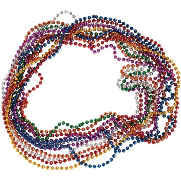 Bulk Assorted Metallic Bead Necklaces (144 PIECES)