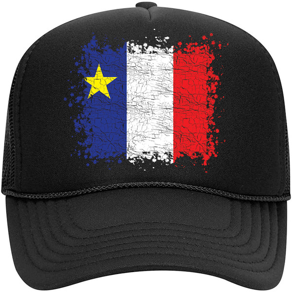 Acadian Distressed Flag Truckers Hat