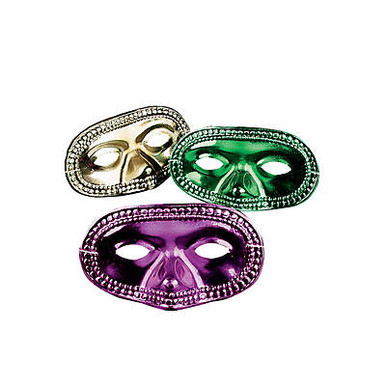 Metallic Mardi Gras Half Masks | WRB Sales Wholesale Canada