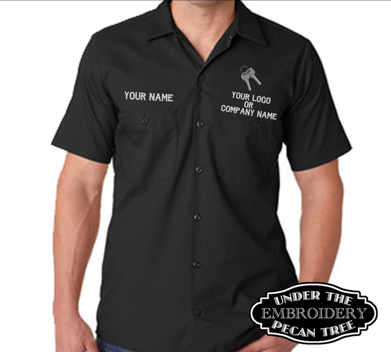 Red Kap Men's Short Sleeve Industrial Work Shirt - Navy
