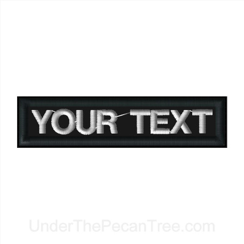 ROADDOCS NAME PATCH BLACK PATCH WHITE TEXT - Under The Pecan Tree