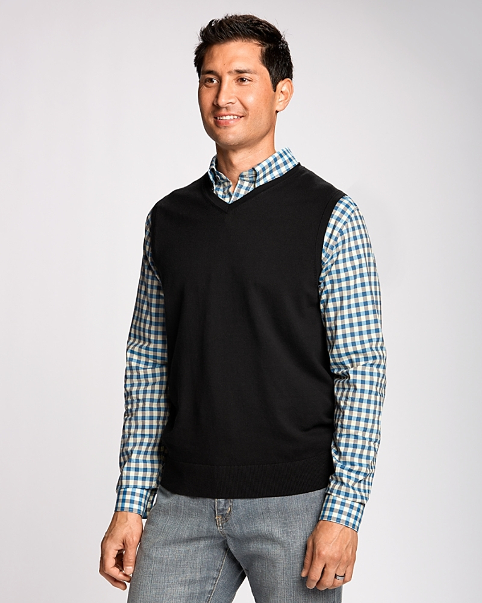 Lakemont Tri-Blend Men's V-Neck Sweater Vest | Cutter and Buck Canada