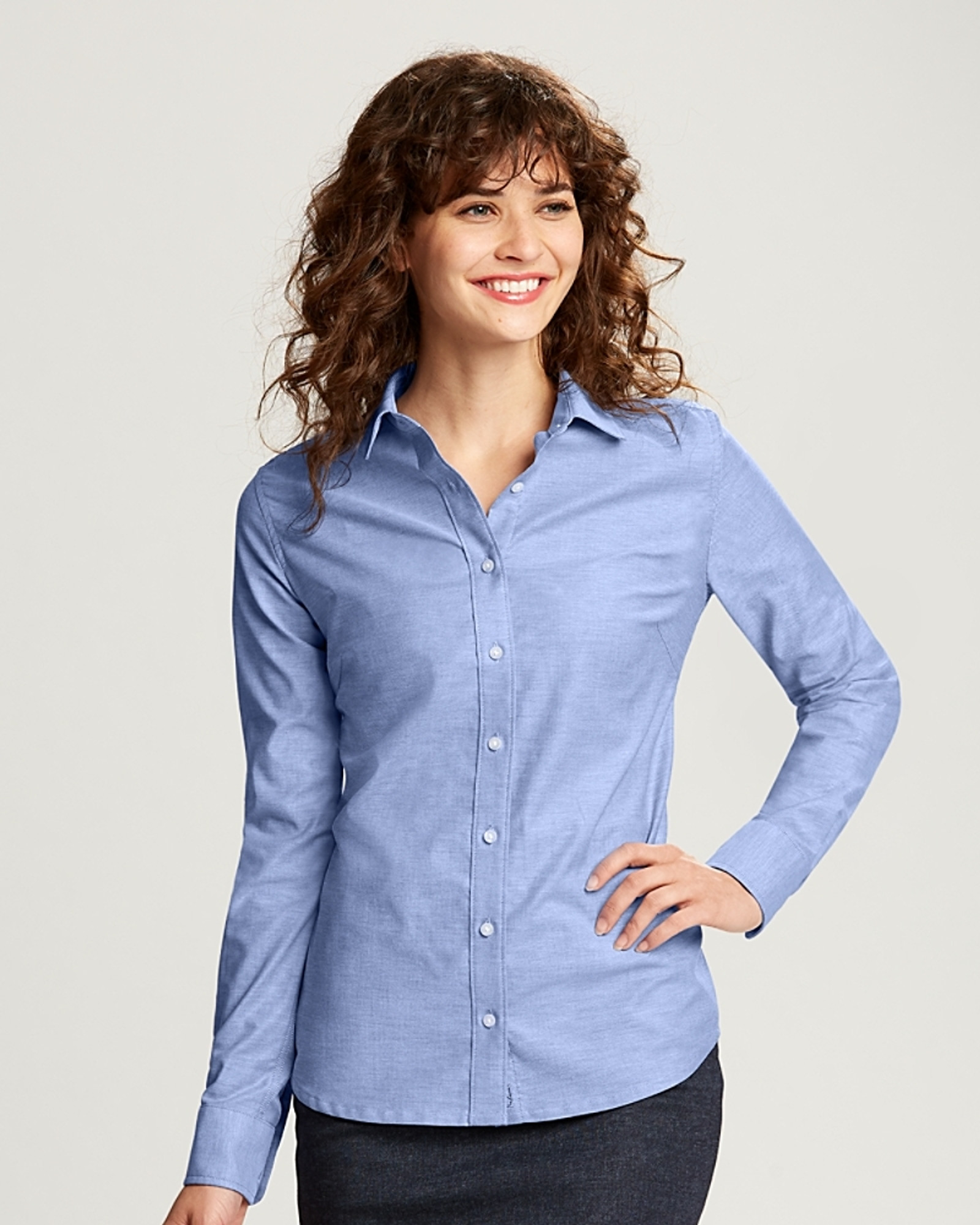 Stretch Oxford Womens Long Sleeve Dress Shirt