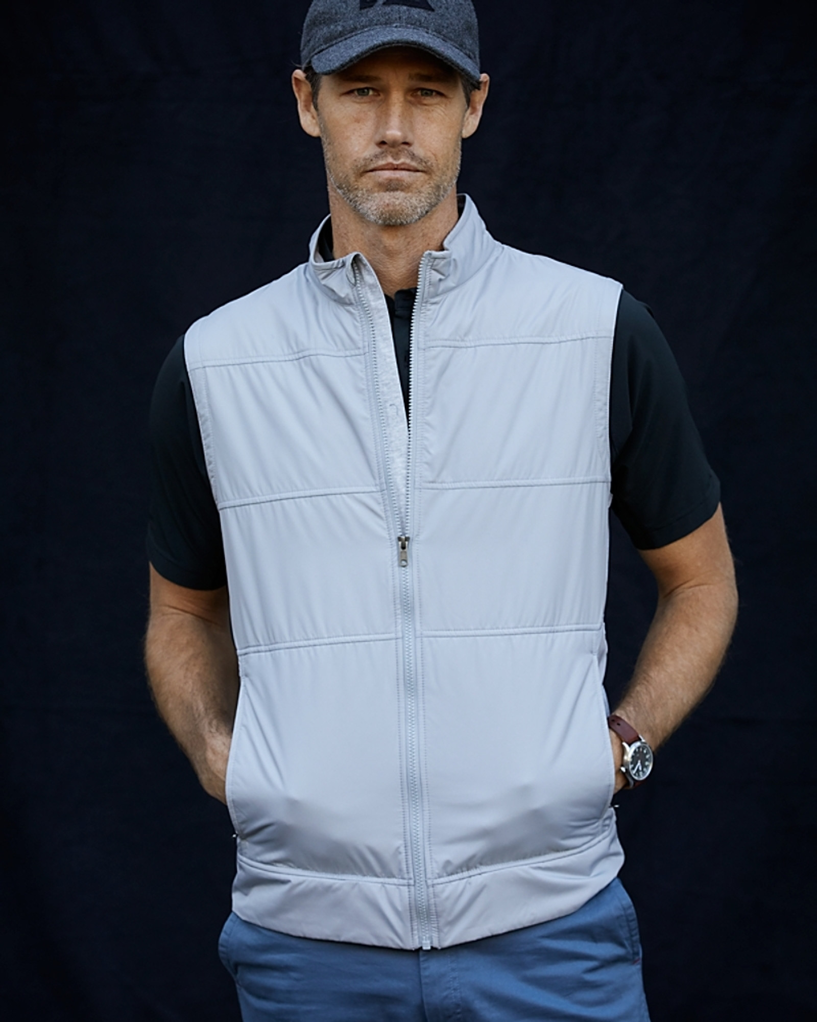 Stealth Hybrid Quilted Mens Windbreaker Vest | Cutter & Buck