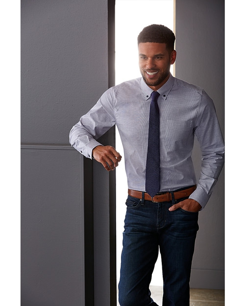 Tailored Fit Stretch Oxford Stripe 3