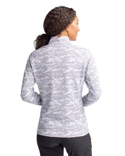Cutter & Buck Traverse Camo Print Stretch Quarter Zip Womens Pullover_model back