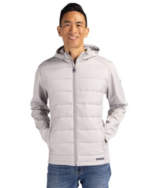 Elemental Grey; Cutter & Buck Evoke Hybrid Eco Softshell  Full Zip Jacket for Men_1