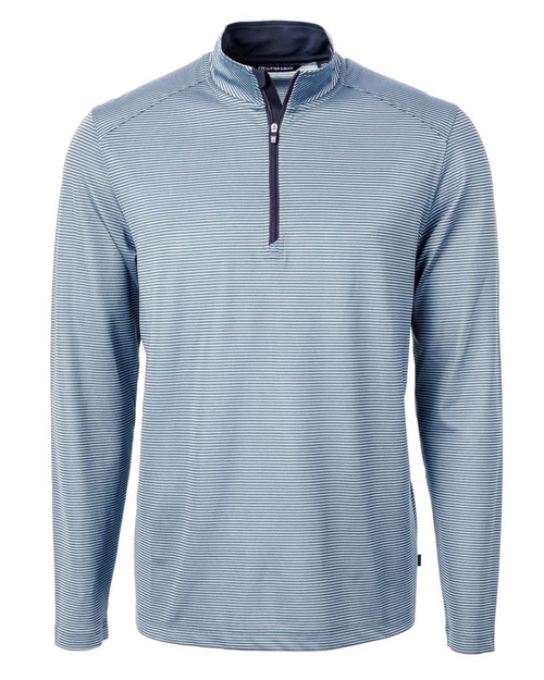 Cutter & Buck Virtue Eco Pique Micro Stripe Recycled Mens Quarter Zip_3