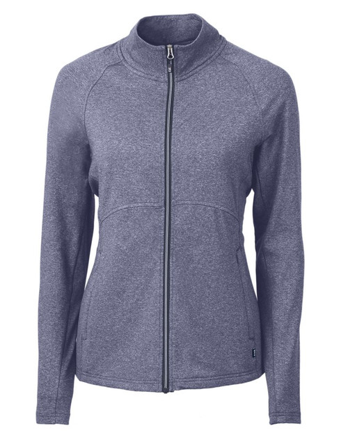 Ladies Heathered Sweater-Fleece Jacket