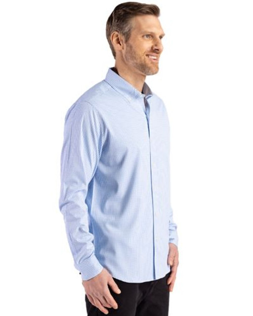 Cutter & Buck Skyline Epic Confidence Recycled Gingham Mens Long Sleeve Dress Shirt1