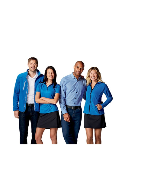 Two men and two women modeling in their Clique Telemark Softshell Waterproof Jacket
