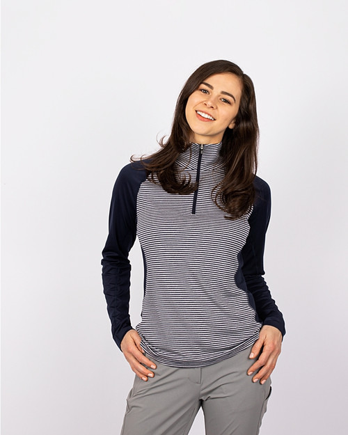 Forge Tonal Stripe Stretch Half Zip Womens Pullover