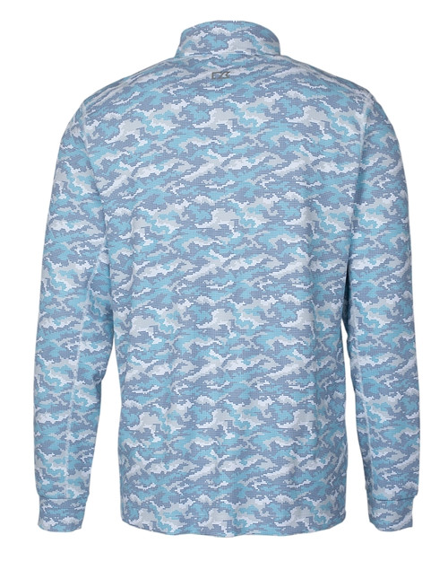 Indigo; Traverse Camo Print Professional Half Zip for Men