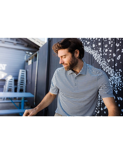 Cutter & Buck Virtue Eco Pique Stripe Recycled Mens Polo NVBU_LFS_HG 1