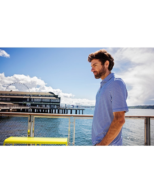 Cutter & Buck Virtue Eco Pique Stripe Recycled Mens Polo TBL_LFS_HG 1