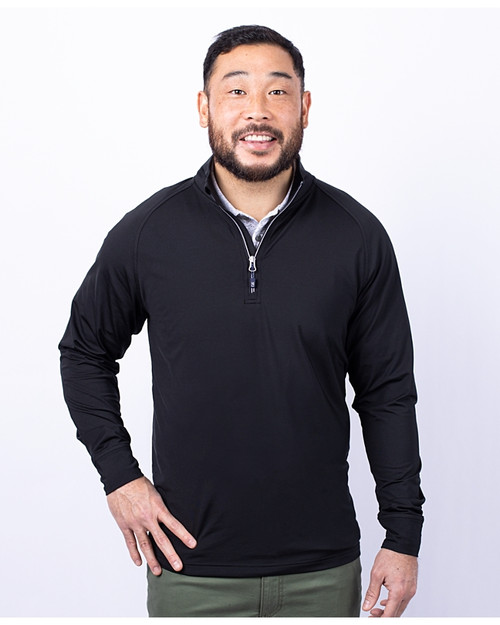 Cutter & Buck Adapt Eco Knit Stretch Recycled Mens Big and Tall Quarter Zip Pullover POL PRO_HG 1