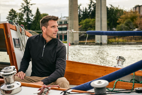 Cutter & Buck Adapt Eco Knit Stretch Recycled Mens Big and Tall Quarter Zip Pullover4