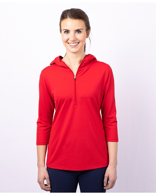 Cutter & Buck Virtue Eco Pique Recycled Half Zip Pullover Womens Hoodie BL PRO_HG 1