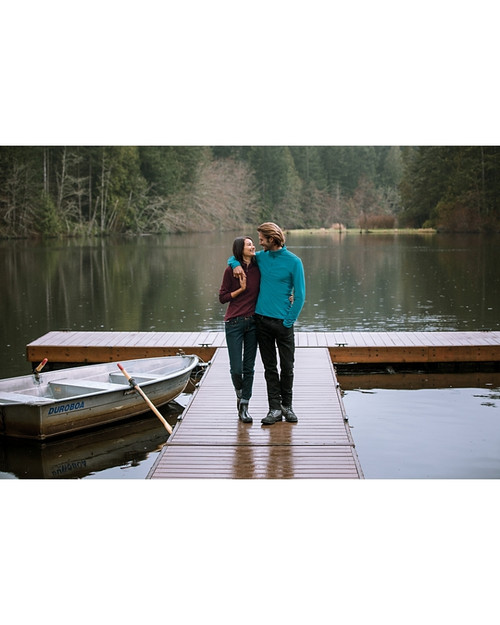 Man and women on a lake