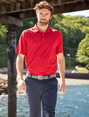 Man wearing Sustainable Cutter and Buck apparel