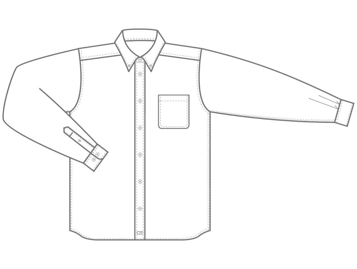 Men's Shirts Regular Fit sizing chart